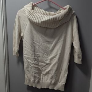 Express Cream Cowl Neck Sweater